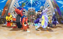 Noa en la ilustración de Pokémon Escarlata y Pokémon Púrpura.