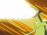 Sceptile usando rayo solar.