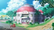 Centro Pokémon de Melemele en la región de Alola.