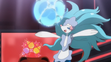 Primarina usando aria burbuja.