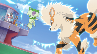 Arcanine de Diana usando velocidad extrema.