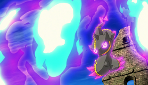 Mega-Banette usando fuego fatuo.