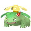 Venusaur con gorro de fiesta rojo
