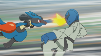 Lucario de Ash usando inversión.