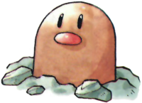 Diglett en Pokémon Rojo y Verde.