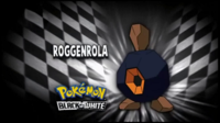 Roggenrola en el segmento "¿Quién es ese Pokémon?/¿Cuál es este Pokémon?"