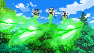 Beedrill usando pin misil.