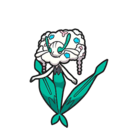 Icono de Florges flor blanca en Pokémon Escarlata y Púrpura