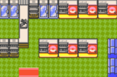 Interior de una tienda Pokémon en Pokémon Oro, Pokémon Plata y Pokémon Cristal.