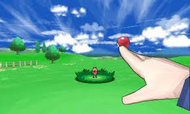 El protagonista masculino lanza una Poké Ball hacia Fletchling.