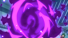 Aura negra cuando sale de la Ocaso Bola/Ocaso Ball.