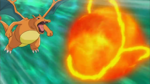 Charizard usando Furia Dragón.