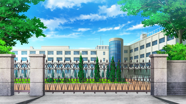 pasillo de la escuela de anime