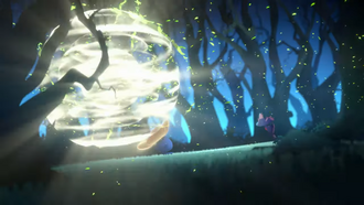 Vileplume usando polen deslumbrante.