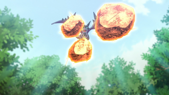 Mega-Aerodactyl de Sidian usando Pedrada.