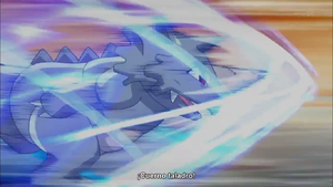 Rhyhorn usando perforador.