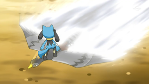 Unfezant de Ash usando Ataque Rápido.