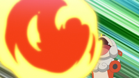 Growlithe de Hisui usando ascuas.