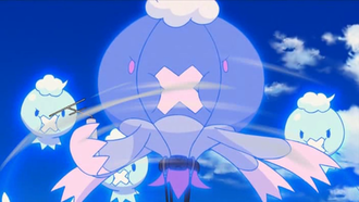 Drifblim y Drifloon usando tornado.