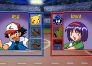 Ash contra Erika en Pokémon Puzzle League.