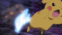 Pikachu de Ash usando cola férrea/cola de hierro en la P20.