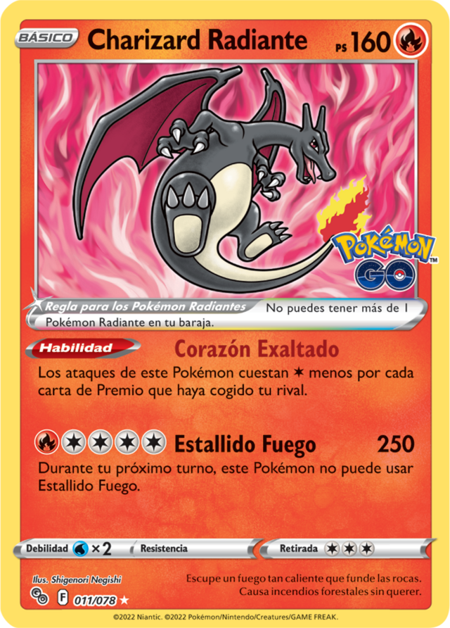 Charizard Radiante (Pokémon GO TCG) WikiDex, la enciclopedia Pokémon