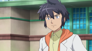 Alain cuando trabajaba para el Profesor Sycamore/Ciprés (anime).