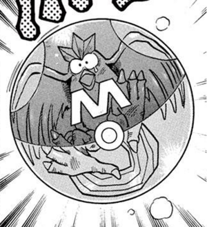 Articuno siendo capturado en la Masterbola/Master Ball.