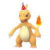 Charmeleon con gorro de fiesta rojo
