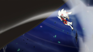 Lycanroc de Gladion/Gladio usando aplastamiento gigalítico.