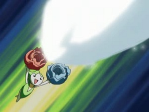 Roselia usando rayo solar.