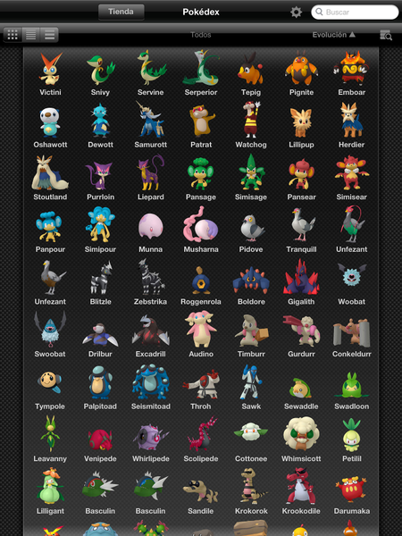 Archivo:Pokédex for iOS (iPad) Lista de Pokémon.png