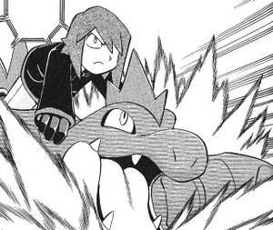 Feraligatr de Silver/Plata usando Surf.