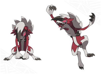Imágenes de Lycanroc nocturno.