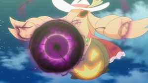 Gourgeist de Jessie usando bola sombra.