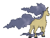 Imagen posterior de Rapidash variocolor en Pokémon X, Pokémon Y, Pokémon Rubí Omega, Pokémon Zafiro Alfa, Pokémon Sol, Pokémon Luna, Pokémon Ultrasol y Pokémon Ultraluna
