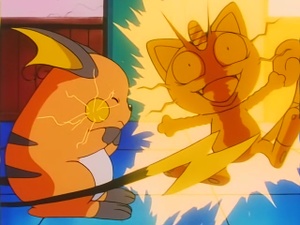 Raichu de Kay usando impactrueno.