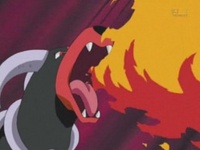 Houndoom usando lanzallamas.