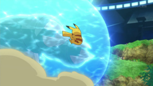 Metagross de Alain usando Puño Meteoro.