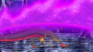Salazzle de Samina usando onda tóxica.