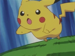 Pikachu usando ataque rápido.