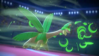 Tropius usando hoja afilada.