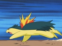 Typhlosion usando ataque rápido.
