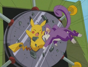Rattata usando hiper colmillo.