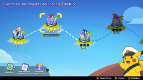 Capitán Pikachu en la pantalla de Misiones de Desafío en solitario.