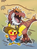 Pikachu Excavador y Tyrantrum