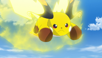 Mega-Raichu X de la Liko falsa usando Superimán/Levitón.