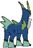 Imagen posterior de Cobalion variocolor en Pokémon X, Pokémon Y, Pokémon Rubí Omega, Pokémon Zafiro Alfa, Pokémon Sol, Pokémon Luna, Pokémon Ultrasol y Pokémon Ultraluna