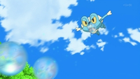 Froakie usando burbuja.