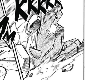 Rhyhorn de Giovanni usando Ataque de Cuerno/Cornada.
